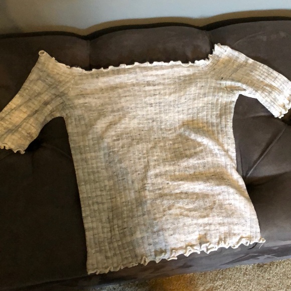 Heather grey off shoulder top - Picture 1 of 3